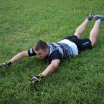 Explosive power drill reverse snow angel for rugby players