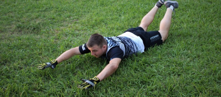 Explosive power drill reverse snow angel for rugby players