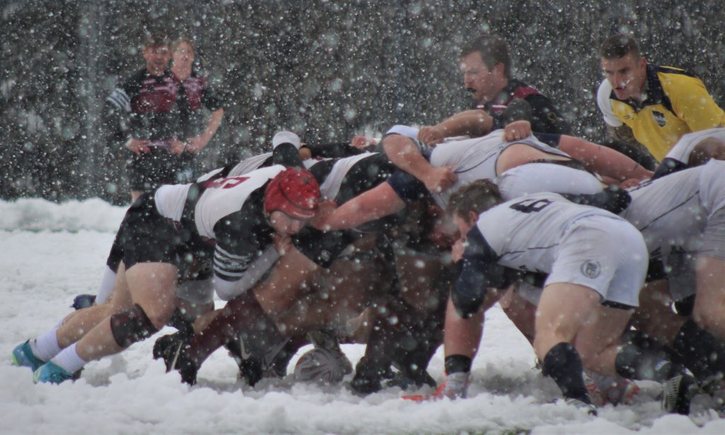 Rugby Player Rugby Photo Pushing the Scrum Snow Rugby Game Brian Cox