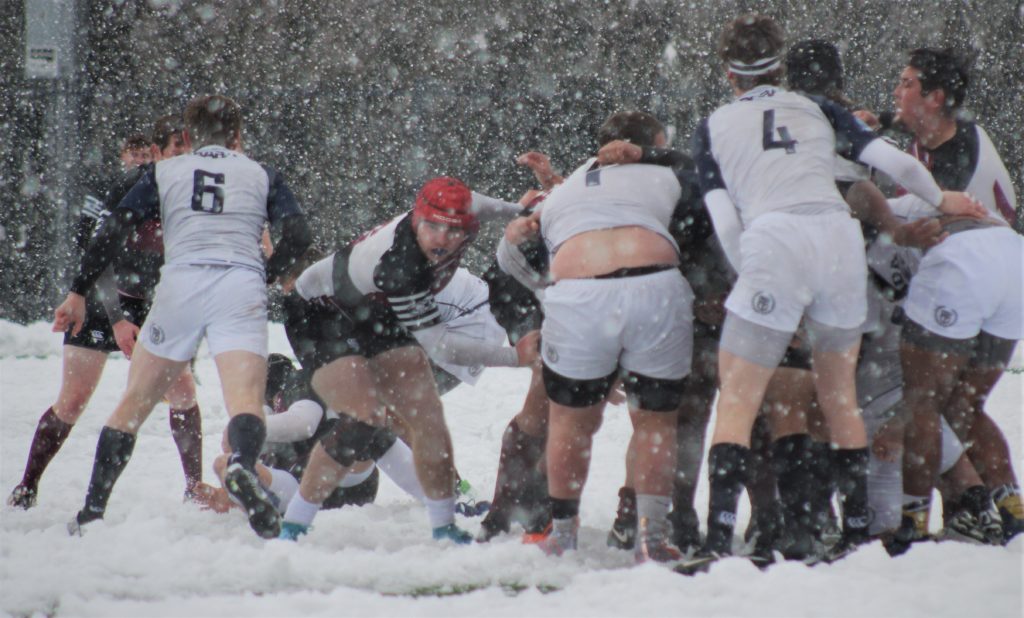 Rugby Player Rugby Photo Going for the Ball Snow Rugby Game Brian Cox