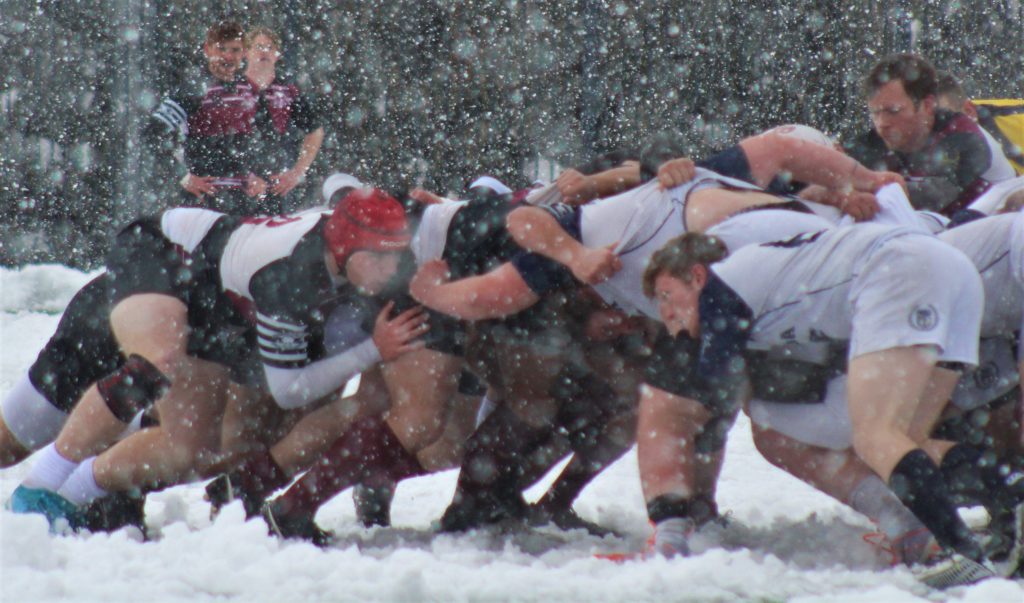 Rugby Player Rugby Photo Pushing the Scrum Snow Rugby Game Brian Cox